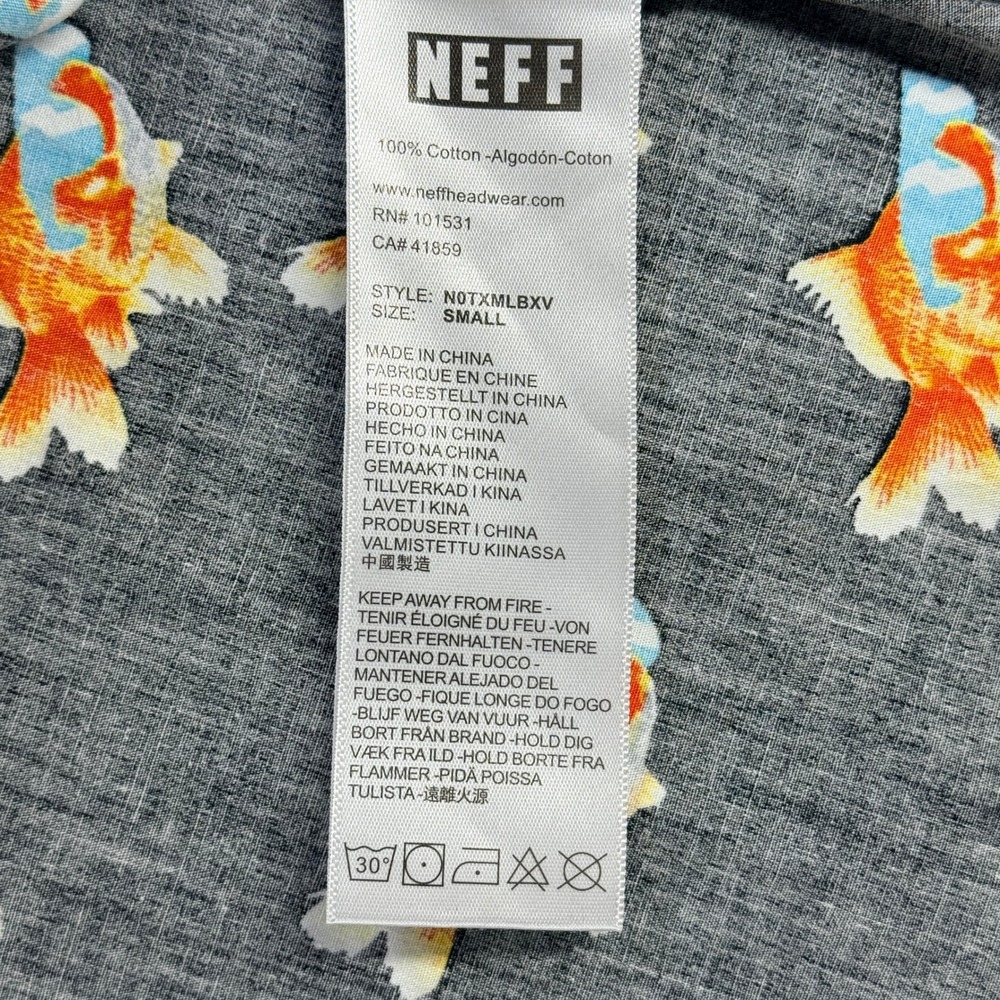 Neff Mens Button Down Goldfish Sunglasses Print Small Black Cotton Shirt - Picture 4 of 7